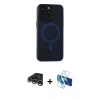 MARSİLYAN™- iPhone 15 Pro Max Kılıf Yadigar Işık - Siyah 3D Antistatik Seramik Nano Ekran Koruyucu + Raze Metal Kamera Lens - GS