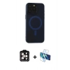 MARSİLYAN™- iPhone 15 Pro Max Kılıf Yadigar Işık - Siyah 3D Antistatik Seramik Nano Ekran Koruyucu + PVD Metal Kamera Lens - TU