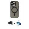 MARSİLYAN™- iPhone 15 Pro Max Kılıf Yadigar Işık - Siyah 3D Antistatik Seramik Nano Ekran Koruyucu + Raze Metal Kamera Lens - LT
