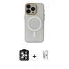 MARSİLYAN™- iPhone 15 Pro Max Kılıf Yadigar Işık - Siyah Bilvis 0.18mm Plus Cam Ekran Koruyucu + PVD Metal Kamera Lens - TU
