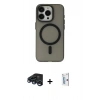 MARSİLYAN™- iPhone 15 Pro Max Kılıf Yadigar Işık - Siyah Bilvis 0.18mm Plus Cam Ekran Koruyucu + Raze Metal Kamera Lens - LT