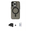 MARSİLYAN™- iPhone 15 Pro Max Kılıf Yadigar Işık - Siyah Bilvis 0.18mm Plus Cam Ekran Koruyucu + Raze Metal Kamera Lens - TMGI