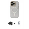 MARSİLYAN™- iPhone 15 Pro Max Kılıf Yadigar Işık - Siyah Bilvis 0.18mm Plus Cam Ekran Koruyucu + Raze Metal Kamera Lens - TMGI