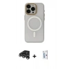 MARSİLYAN™- iPhone 15 Pro Max Kılıf Yadigar Işık - Siyah Bilvis 0.18mm Plus Cam Ekran Koruyucu + Raze Metal Kamera Lens - GS