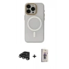 MARSİLYAN™- iPhone 15 Pro Max Kılıf Yadigar Işık - Siyah Bilvis 3D Cam Ekran Koruyucu + Raze Metal Kamera Lens - TMGI