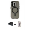 MARSİLYAN™- iPhone 15 Pro Max Kılıf Yadigar Işık - Siyah Bilvis 3D Cam Ekran Koruyucu + Raze Metal Kamera Lens - LT