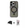MARSİLYAN™- iPhone 15 Pro Max Kılıf Yadigar Işık - Siyah Bilvis 3D Cam Ekran Koruyucu + Raze Metal Kamera Lens - TMGI