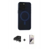 MARSİLYAN™- iPhone 15 Pro Max Kılıf Yadigar Işık - Siyah Bilvis 3D Mat Cam Ekran Koruyucu + Raze Metal Kamera Lens - GS