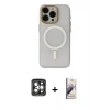 MARSİLYAN™- iPhone 15 Pro Max Kılıf Yadigar Işık - Siyah Bilvis 3D Mat Cam Ekran Koruyucu + PVD Metal Kamera Lens - GI