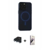 MARSİLYAN™- iPhone 15 Pro Max Kılıf Yadigar Işık - Siyah Bilvis 3D Mat Cam Ekran Koruyucu + Raze Metal Kamera Lens - LT