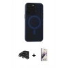 MARSİLYAN™- iPhone 15 Pro Max Kılıf Yadigar Işık - Siyah Bilvis 3D Mat Cam Ekran Koruyucu + Raze Metal Kamera Lens - TMGI
