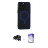 MARSİLYAN™- iPhone 15 Pro Max Kılıf Yadigar Işık - Siyah Bilvis 5in1 3D Magic Cam Ekran Koruyucu + Raze Metal Kamera Lens - GS