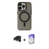 MARSİLYAN™- iPhone 15 Pro Max Kılıf Yadigar Işık - Siyah Bilvis 5in1 3D Magic Cam Ekran Koruyucu + Raze Metal Kamera Lens - GS