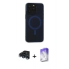 MARSİLYAN™- iPhone 15 Pro Max Kılıf Yadigar Işık - Siyah Bilvis 5in1 3D Magic Cam Ekran Koruyucu + Raze Metal Kamera Lens - LT