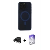 MARSİLYAN™- iPhone 15 Pro Max Kılıf Yadigar Işık - Siyah Bilvis 5in1 3D Magic Cam Ekran Koruyucu + Titanyum Gri Raze Metal Kamera Lens