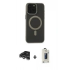 MARSİLYAN™- iPhone 15 Pro Max Kılıf Yadigar Işık - Siyah Bilvis Hayalet Cam Ekran Koruyucu + Raze Metal Kamera Lens - GS