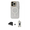 MARSİLYAN™- iPhone 15 Pro Max Kılıf Yadigar Işık - Siyah Bilvis Hayalet Cam Ekran Koruyucu + Raze Metal Kamera Lens - GS