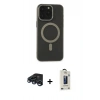 MARSİLYAN™- iPhone 15 Pro Max Kılıf Yadigar Işık - Siyah Bilvis Hayalet Cam Ekran Koruyucu + Raze Metal Kamera Lens - LT