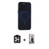 MARSİLYAN™- iPhone 15 Pro Max Kılıf Yadigar Işık - Siyah Bilvis Hayalet Cam Ekran Koruyucu + PVD Metal Kamera Lens - TU