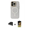 MARSİLYAN™- iPhone 15 Pro Max Kılıf Yadigar Işık - Siyah Buffer Cam Ekran Koruyucu + Raze Metal Kamera Lens - GS
