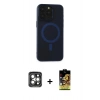MARSİLYAN™- iPhone 15 Pro Max Kılıf Yadigar Işık - Siyah Buffer Cam Ekran Koruyucu + PVD Metal Kamera Lens - GI