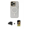 MARSİLYAN™- iPhone 15 Pro Max Kılıf Yadigar Işık - Siyah Buffer Cam Ekran Koruyucu + Raze Metal Kamera Lens - TMGI