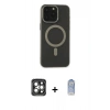 MARSİLYAN™- iPhone 15 Pro Max Kılıf Yadigar Işık - Siyah Joko Magic 5D Cam + PVD Metal Kamera Lens - GI