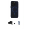 MARSİLYAN™- iPhone 15 Pro Max Kılıf Yadigar Işık - Siyah Joko Magic 5D Cam + Gümüş Raze Metal Kamera Lens