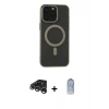 MARSİLYAN™- iPhone 15 Pro Max Kılıf Yadigar Işık - Siyah Joko Magic 5D Cam + Gümüş Raze Metal Kamera Lens