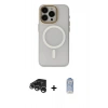 MARSİLYAN™- iPhone 15 Pro Max Kılıf Yadigar Işık - Siyah Joko Magic 5D Cam + Gümüş Raze Metal Kamera Lens