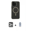 MARSİLYAN™- iPhone 15 Pro Max Kılıf Yadigar Işık - Siyah Joko Magic 5D Cam + PVD Metal Kamera Lens - LT