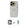 MARSİLYAN™- iPhone 15 Pro Max Kılıf Yadigar Işık - Siyah Joko Magic 5D Cam + PVD Metal Kamera Lens - GS