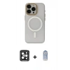 MARSİLYAN™- iPhone 15 Pro Max Kılıf Yadigar Işık - Siyah Joko Magic 5D Cam + PVD Metal Kamera Lens - SH