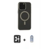 MARSİLYAN™- iPhone 15 Pro Max Kılıf Yadigar Işık - Siyah Joko Magic 5D Cam + PVD Metal Kamera Lens - SH