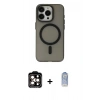 MARSİLYAN™- iPhone 15 Pro Max Kılıf Yadigar Işık - Siyah Joko Magic 5D Cam + PVD Metal Kamera Lens - TU