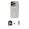 MARSİLYAN™- iPhone 15 Pro Max Kılıf Yadigar Işık - Siyah Joko Magic 5D Cam + PVD Metal Kamera Lens - TU