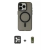 MARSİLYAN™- iPhone 15 Pro Max Kılıf Yadigar Işık - Siyah Joko Magic 5D Hayalet Cam + PVD Metal Kamera Lens - GI