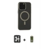 MARSİLYAN™- iPhone 15 Pro Max Kılıf Yadigar Işık - Siyah Joko Magic 5D Hayalet Cam + PVD Metal Kamera Lens - GI