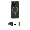 MARSİLYAN™- iPhone 15 Pro Max Kılıf Yadigar Işık - Siyah Joko Magic 5D Hayalet Cam + Raze Metal Kamera Lens - GS