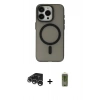 MARSİLYAN™- iPhone 15 Pro Max Kılıf Yadigar Işık - Siyah Joko Magic 5D Hayalet Cam + Raze Metal Kamera Lens - GS