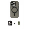 MARSİLYAN™- iPhone 15 Pro Max Kılıf Yadigar Işık - Siyah Joko Magic 5D Hayalet Cam + PVD Metal Kamera Lens - TU