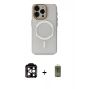 MARSİLYAN™- iPhone 15 Pro Max Kılıf Yadigar Işık - Siyah Joko Magic 5D Hayalet Cam + PVD Metal Kamera Lens - TU