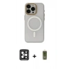 MARSİLYAN™- iPhone 15 Pro Max Kılıf Yadigar Işık - Siyah Joko Magic 5D Hayalet Cam + PVD Metal Kamera Lens - SH