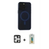 MARSİLYAN™- iPhone 15 Pro Max Kılıf Yadigar Işık - Siyah Polymer Nano Ekran Koruyucu + PVD Metal Kamera Lens - GS
