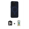 MARSİLYAN™- iPhone 15 Pro Max Kılıf Yadigar Işık - Siyah Polymer Nano Ekran Koruyucu + PVD Metal Kamera Lens - TU