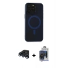 MARSİLYAN™- iPhone 15 Pro Max Kılıf Yadigar Işık - Siyah Vanessa Magic Cam + Raze Metal Kamera Lens - LT