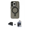 MARSİLYAN™- iPhone 15 Pro Max Kılıf Yadigar Işık - Siyah Vanessa Magic Cam + Raze Metal Kamera Lens - LT