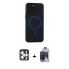 MARSİLYAN™- iPhone 15 Pro Max Kılıf Yadigar Işık - Siyah Vanessa Magic Cam + PVD Metal Kamera Lens - GS