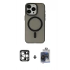 MARSİLYAN™- iPhone 15 Pro Max Kılıf Yadigar Işık - Siyah Vanessa Magic Cam + PVD Metal Kamera Lens - GS