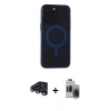 MARSİLYAN™- iPhone 15 Pro Max Kılıf Yadigar Işık - Siyah Vanessa Magic Hayalet Cam + Raze Metal Kamera Lens - LT